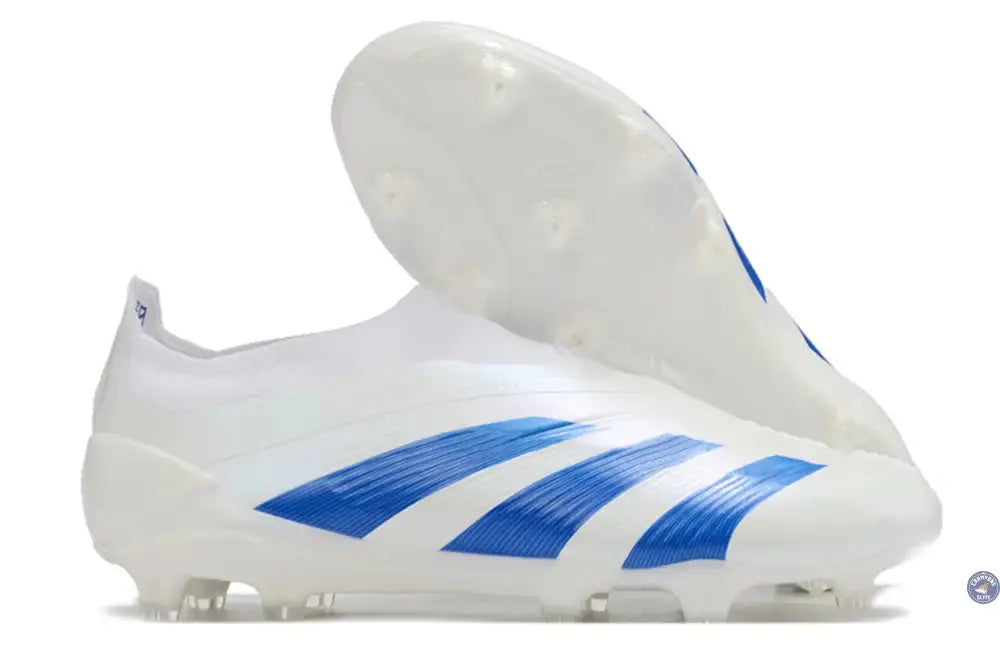 Image of Predator 24 Elite Laceless FG Predstrike - Blanc/Bleu