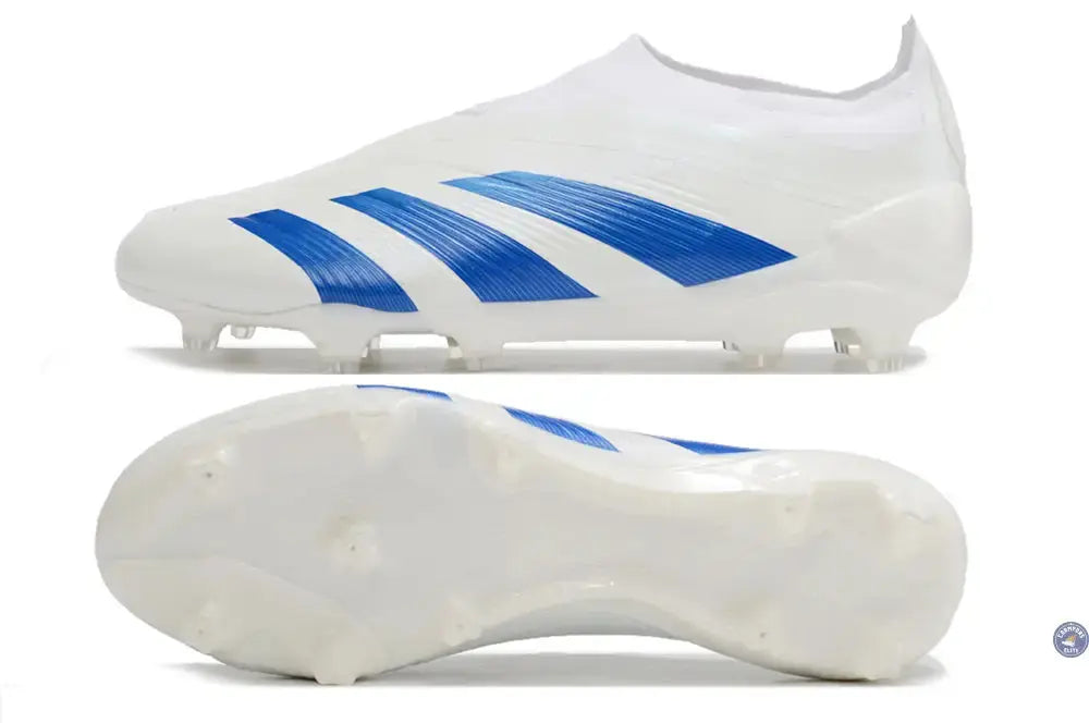 Image of Predator 24 Elite Laceless FG Predstrike - Blanc/Bleu