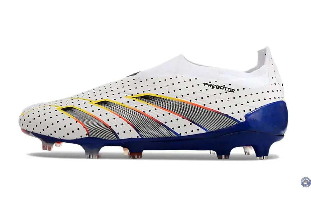 Predator 24 Elite Laceless FG Predstrike - Blanc/Bleu Multicouleur