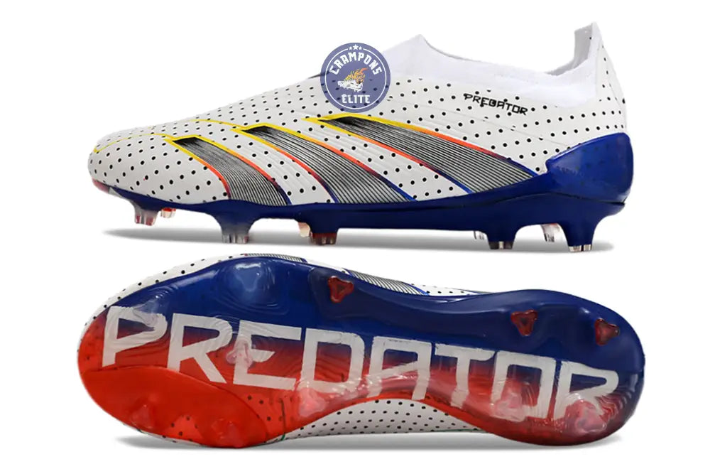 Predator 24 Elite Laceless FG Predstrike - Blanc/Bleu Multicouleur