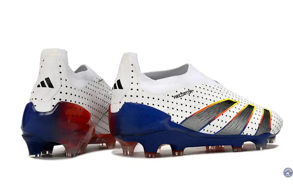Predator 24 Elite Laceless FG Predstrike - Blanc/Bleu Multicouleur