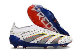 Image of Predator 24 Elite Laceless FG Predstrike - Blanc/Bleu Multicouleur