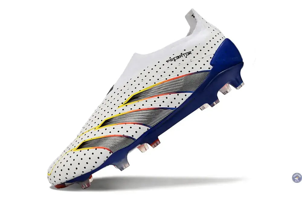 Predator 24 Elite Laceless FG Predstrike - Blanc/Bleu Multicouleur