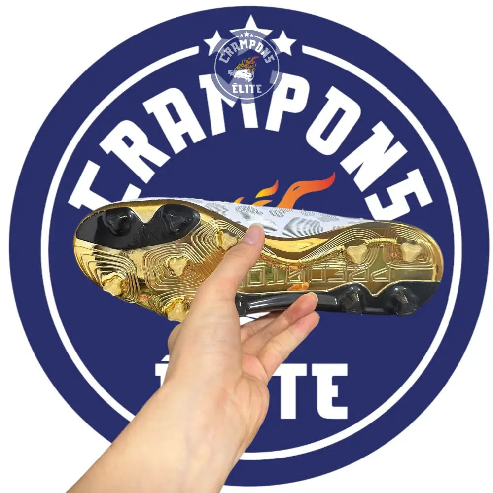 Image of Predator 24 Elite Laceless FG Predstrike - Blanc/Noir/Or