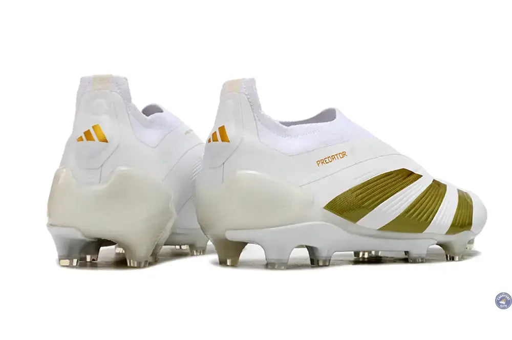Predator 24 Elite Laceless FG Predstrike - Blanc/Or