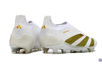 Predator 24 Elite Laceless FG Predstrike - Blanc/Or