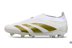 Predator 24 Elite Laceless FG Predstrike - Blanc/Or