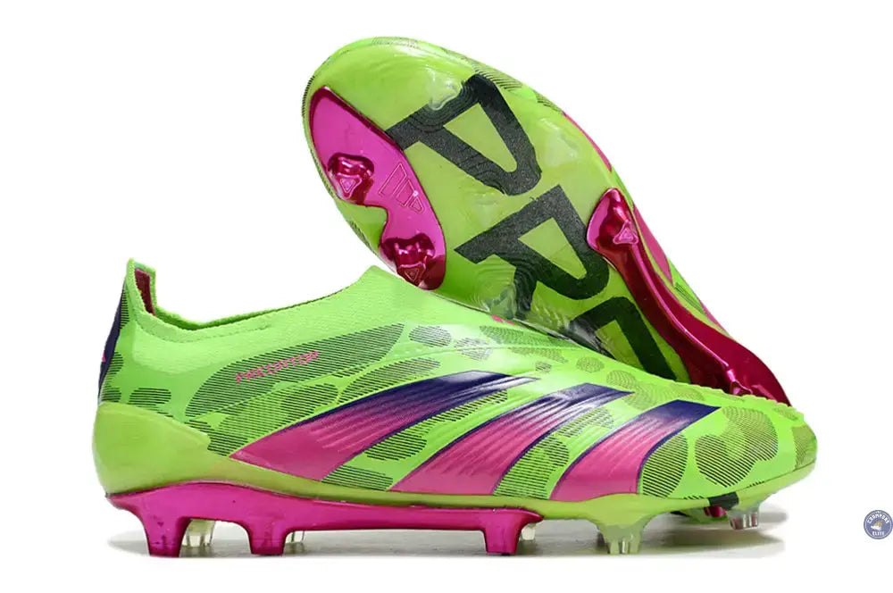 Image of Predator 24 Elite Laceless FG Predstrike - Generation Pred - Vert/Rose/Lucid Lemon ÉDITION LIMITÉE