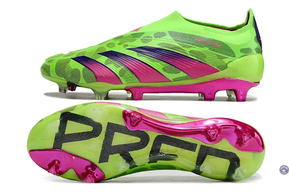 Image of Predator 24 Elite Laceless FG Predstrike - Generation Pred - Vert/Rose/Lucid Lemon ÉDITION LIMITÉE
