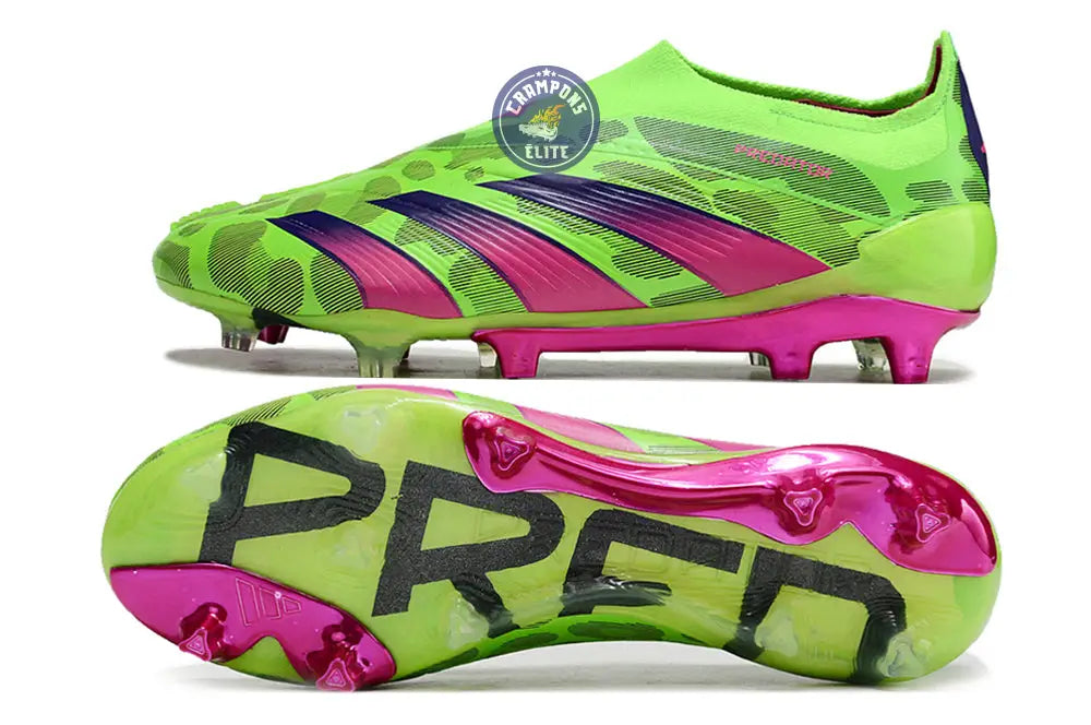 Image of Predator 24 Elite Laceless FG Predstrike - Generation Pred - Vert/Rose/Lucid Lemon ÉDITION LIMITÉE