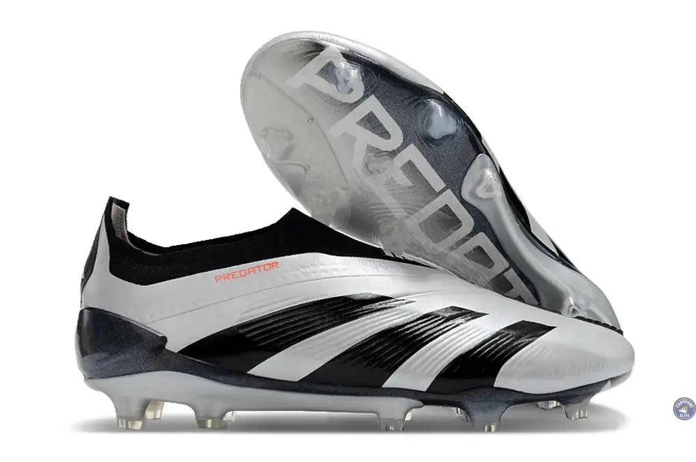 Image of Predator 24 Elite Laceless FG Predstrike - Gris/Noir