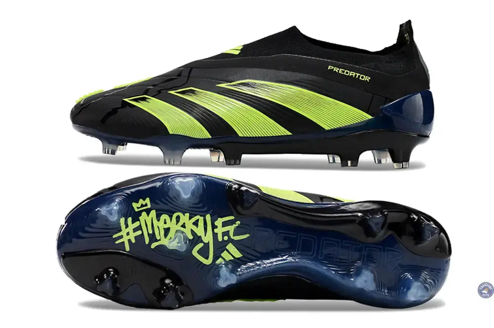 Predator 24 Elite Laceless FG Predstrike - Merky FC Noir/Vert Fluo