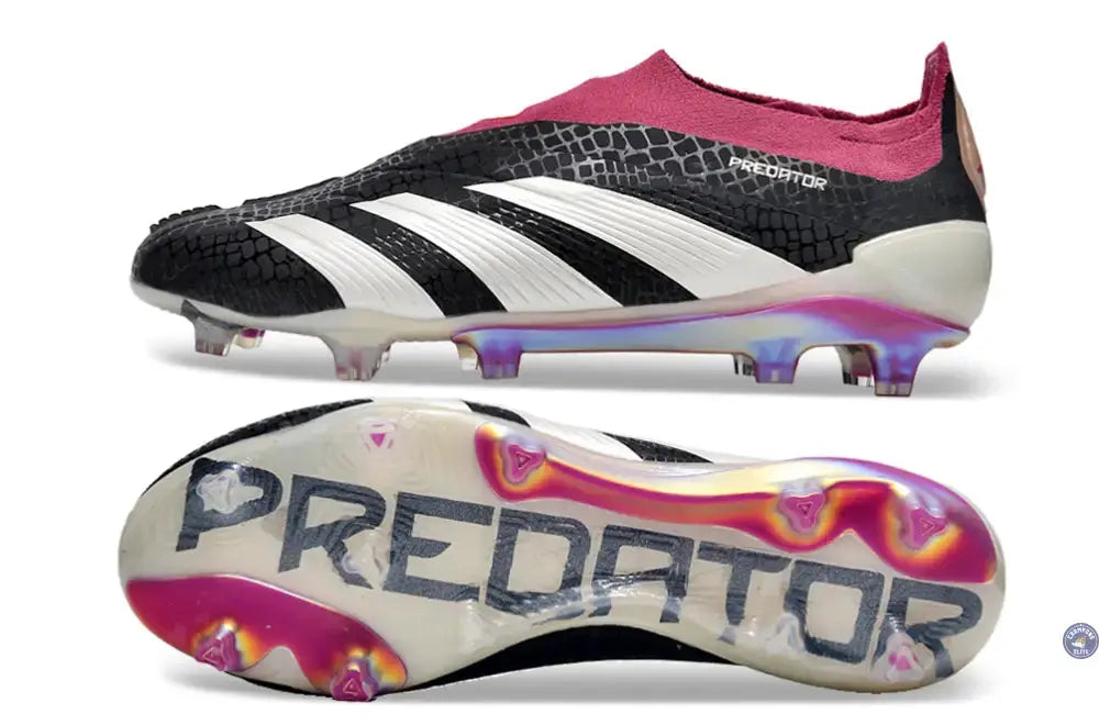 Predator 24 Elite Laceless FG Predstrike - Noir/Blanc/Legacy Burgundy ÉDITION LIMITÉE