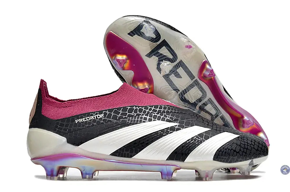 Image of Predator 24 Elite Laceless FG Predstrike - Noir/Blanc/Legacy Burgundy ÉDITION LIMITÉE