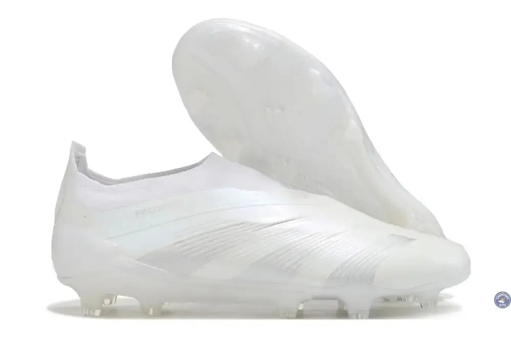 Image of Predator 24 Elite Laceless FG Predstrike - Pearlized - Blanc