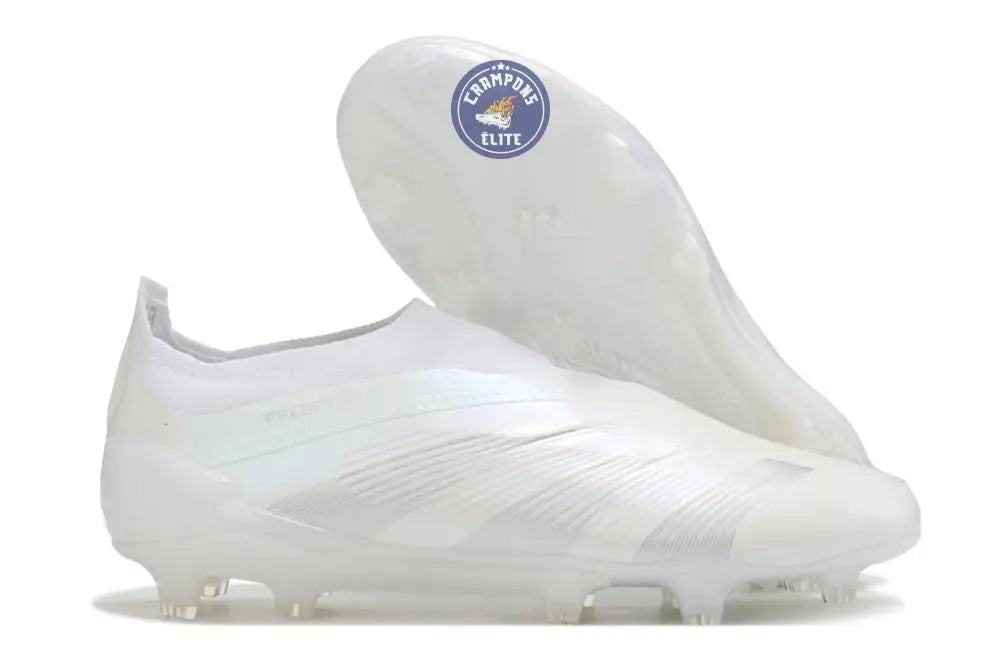 Image of Predator 24 Elite Laceless FG Predstrike - Pearlized - Blanc