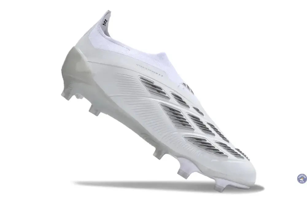 Predator 24 Elite Laceless FG Predstrike - Pearlized - Blanc/Argent