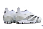 Predator 24 Elite Laceless FG Predstrike - Pearlized - Blanc/Argent