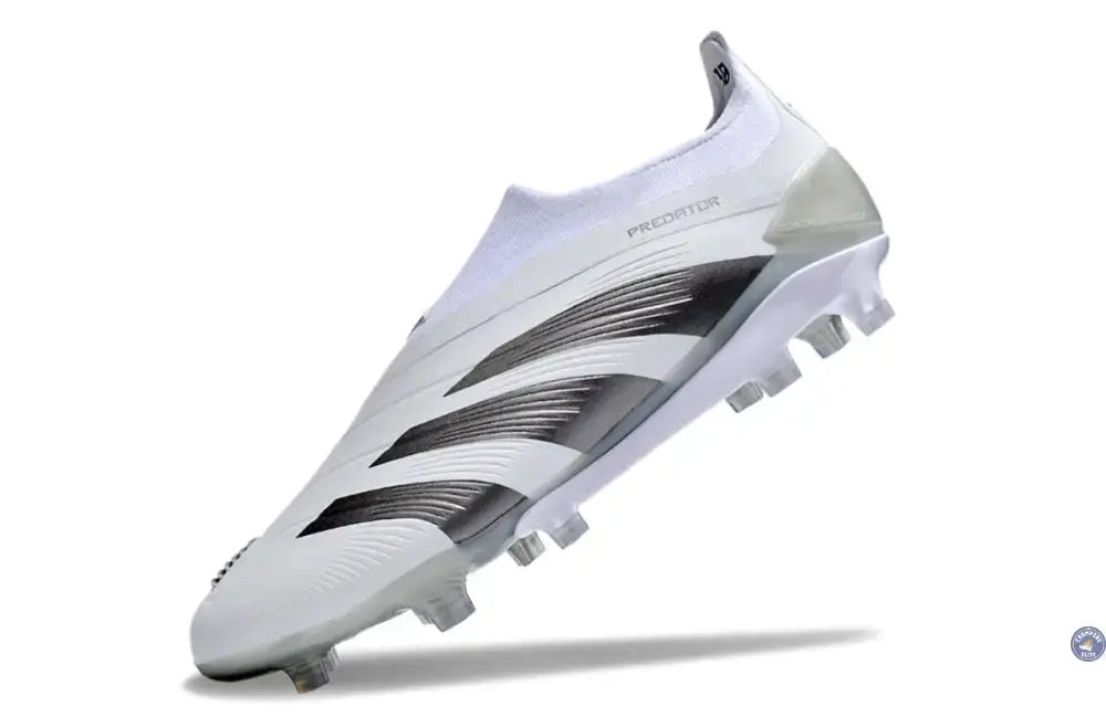 Image of Predator 24 Elite Laceless FG Predstrike - Pearlized - Blanc/Argent