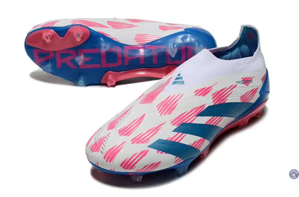 Image of Predator 24 Elite Laceless FG Predstrike - Reemergence - Blanc/Bleu/Rose