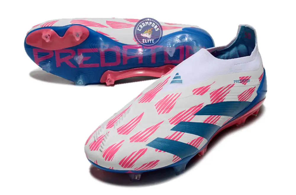 Image of Predator 24 Elite Laceless FG Predstrike - Reemergence - Blanc/Bleu/Rose