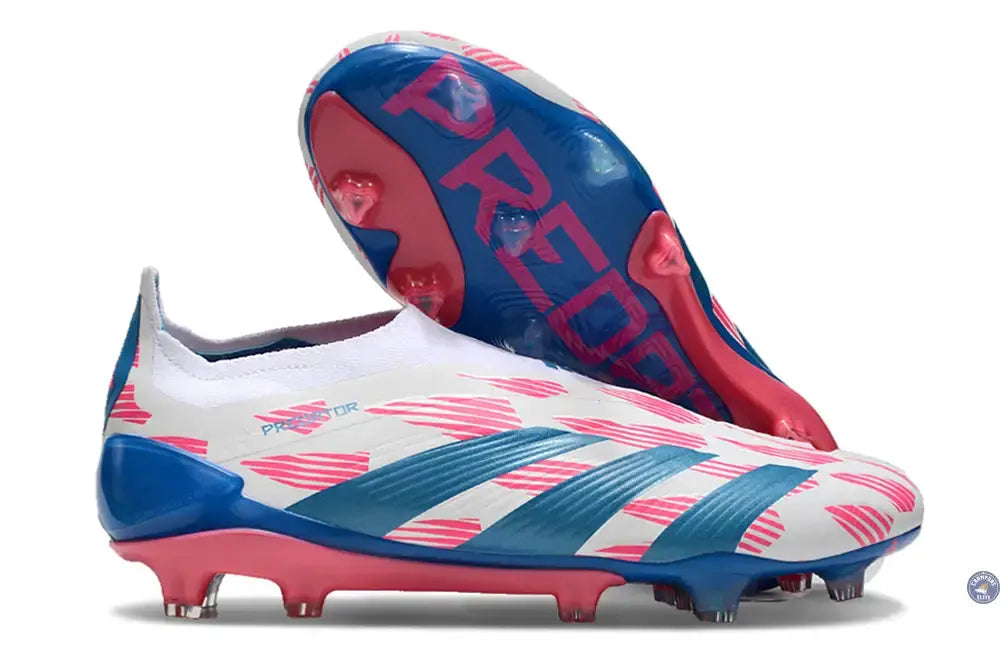 Image of Predator 24 Elite Laceless FG Predstrike - Reemergence - Blanc/Bleu/Rose
