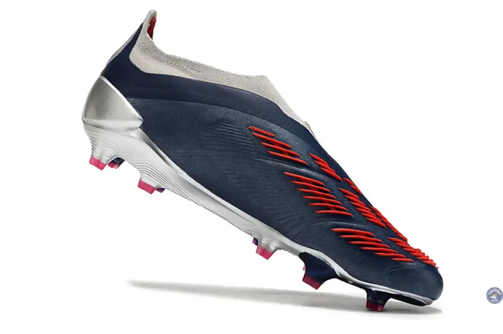 Predator 24 Elite Laceless FG Predstrike - ’Roteiro Pack’ - Gris/Bleu/Rouge