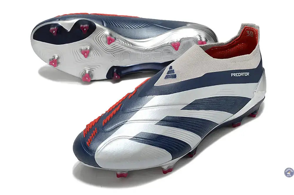 Predator 24 Elite Laceless FG Predstrike - ’Roteiro Pack’ - Gris/Bleu/Rouge