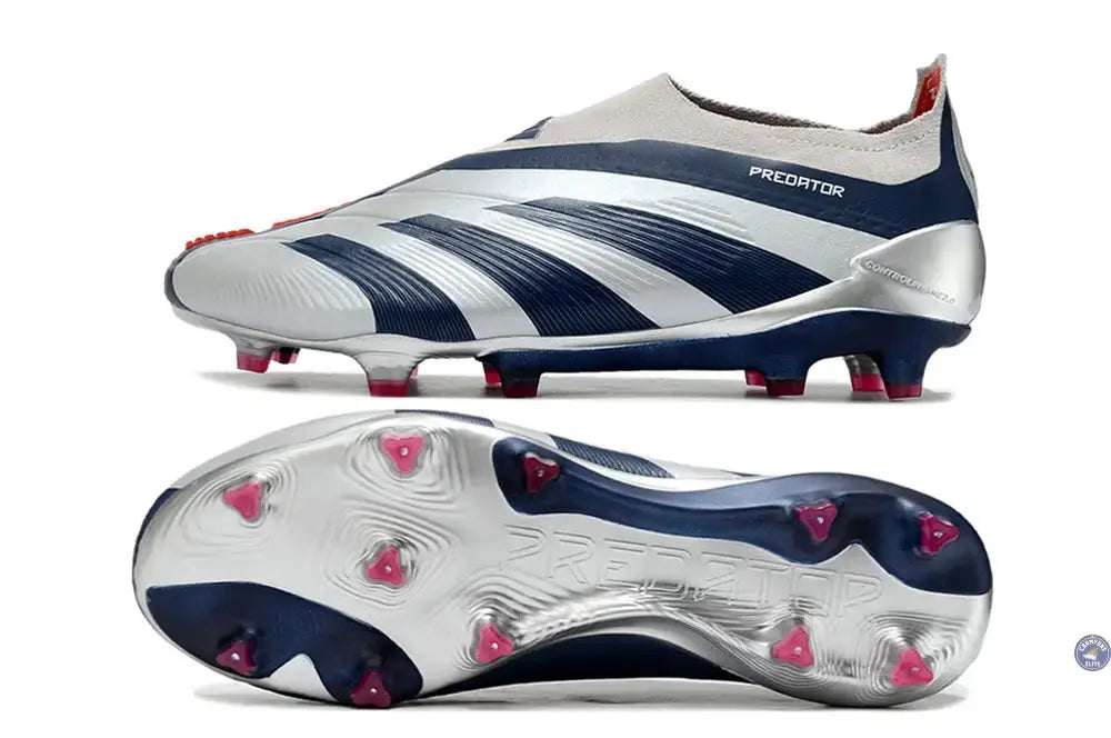 Predator 24 Elite Laceless FG Predstrike - ’Roteiro Pack’ - Gris/Bleu/Rouge