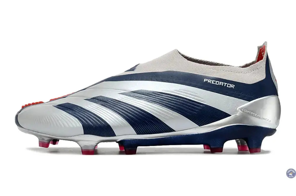 Image of Predator 24 Elite Laceless FG Predstrike - ’Roteiro Pack’ - Gris/Bleu/Rouge
