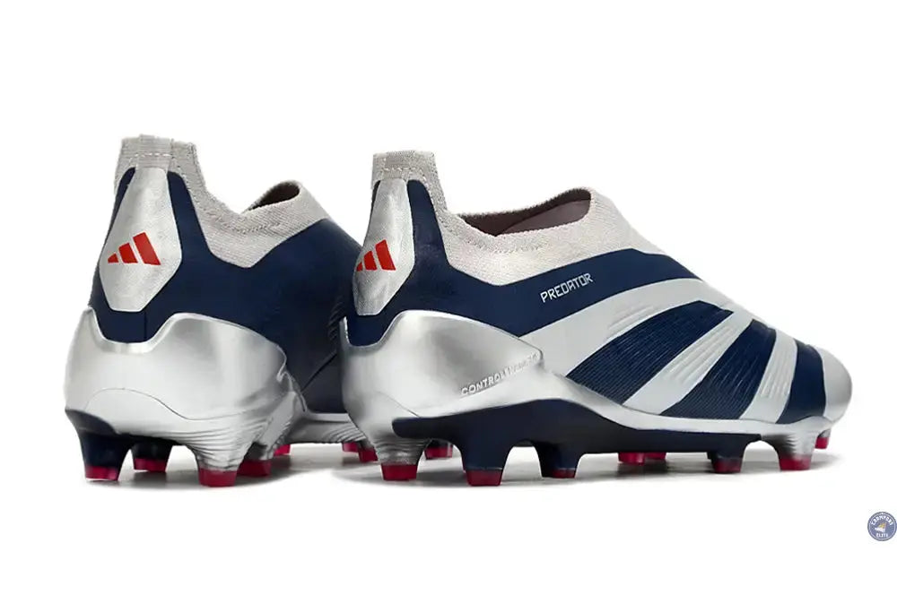 Image of Predator 24 Elite Laceless FG Predstrike - ’Roteiro Pack’ - Gris/Bleu/Rouge