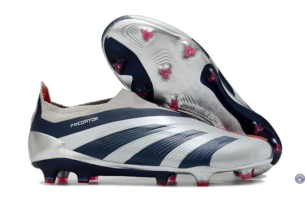 Image of Predator 24 Elite Laceless FG Predstrike - ’Roteiro Pack’ - Gris/Bleu/Rouge