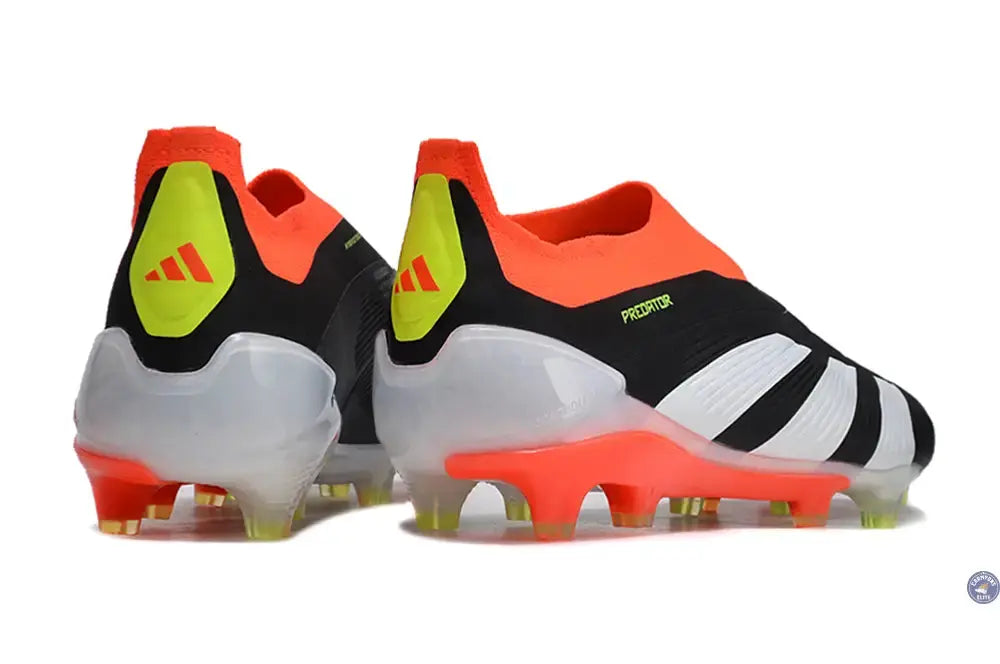 Predator 24 Elite Laceless FG Predstrike - Solar Energy - Noir/Blanc/Rouge