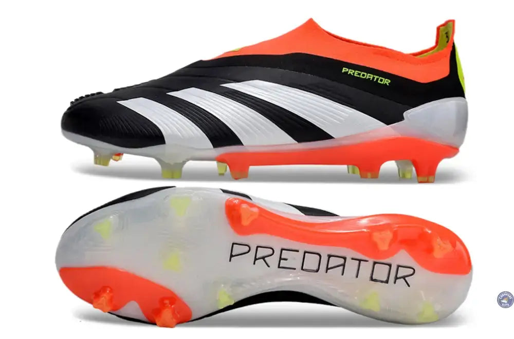 Predator 24 Elite Laceless FG Predstrike - Solar Energy - Noir/Blanc/Rouge