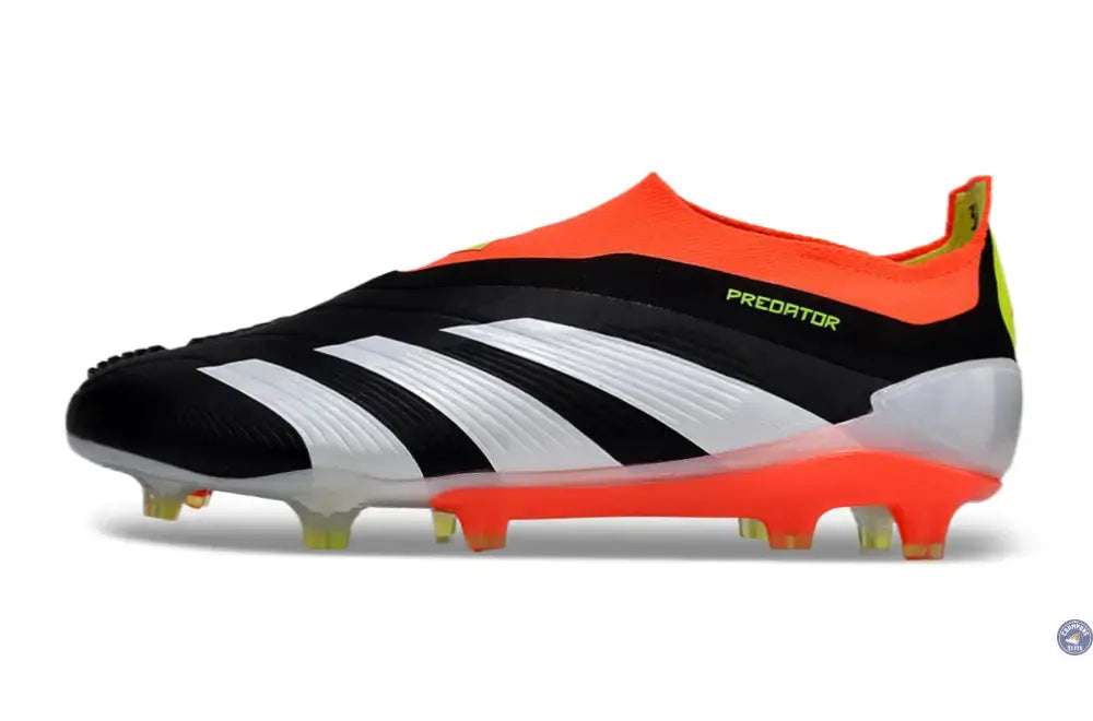 Image of Predator 24 Elite Laceless FG Predstrike - Solar Energy - Noir/Blanc/Rouge