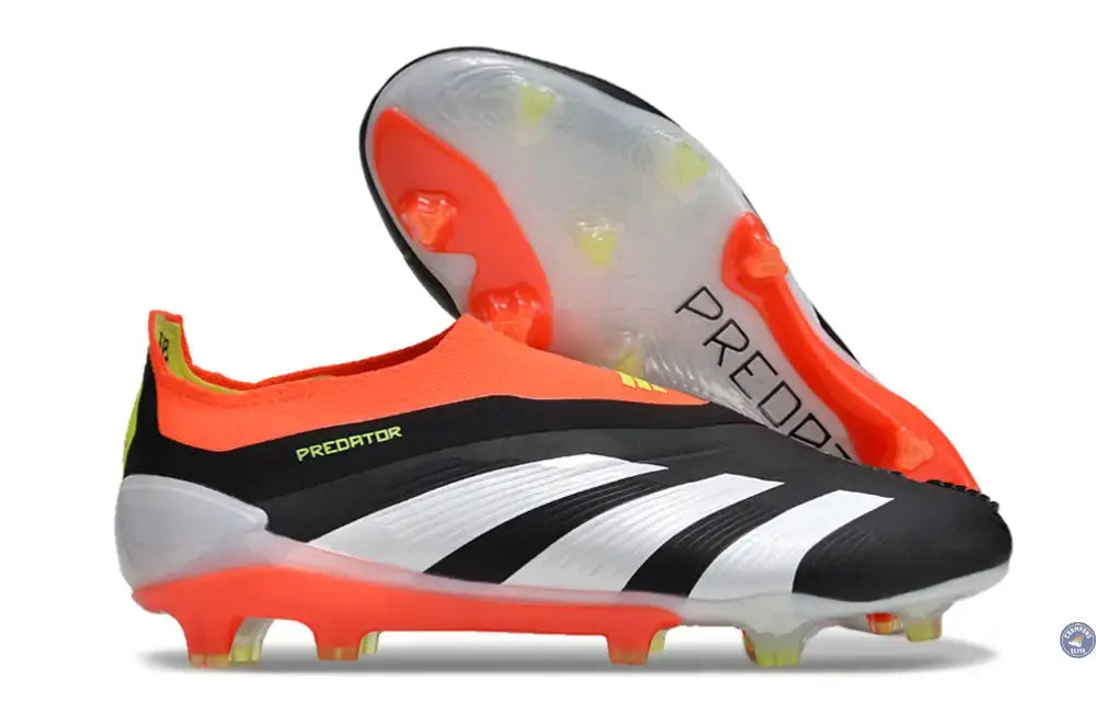 Predator 24 Elite Laceless FG Predstrike - Solar Energy - Noir/Blanc/Rouge