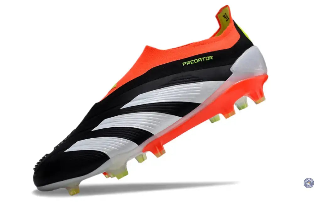 Image of Predator 24 Elite Laceless FG Predstrike - Solar Energy - Noir/Blanc/Rouge