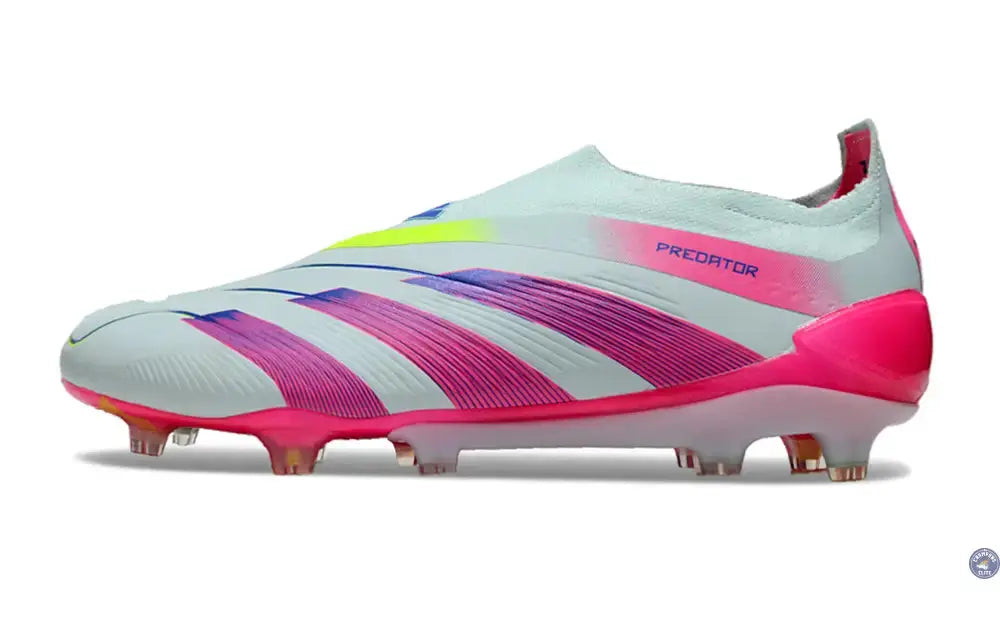Image of Predator 24 Elite Laceless FG Predstrike - Stellar Icon - Almost Blue/Lucid Pink/Jaune