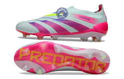Image of Predator 24 Elite Laceless FG Predstrike - Stellar Icon - Almost Blue/Lucid Pink/Jaune