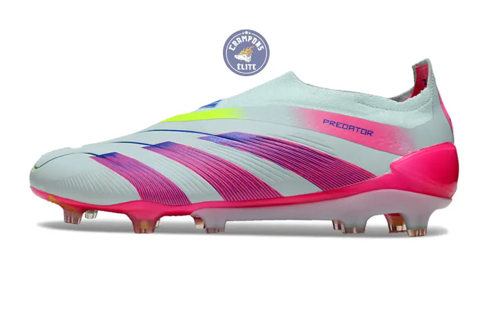Image of Predator 24 Elite Laceless FG Predstrike - Stellar Icon - Almost Blue/Lucid Pink/Jaune