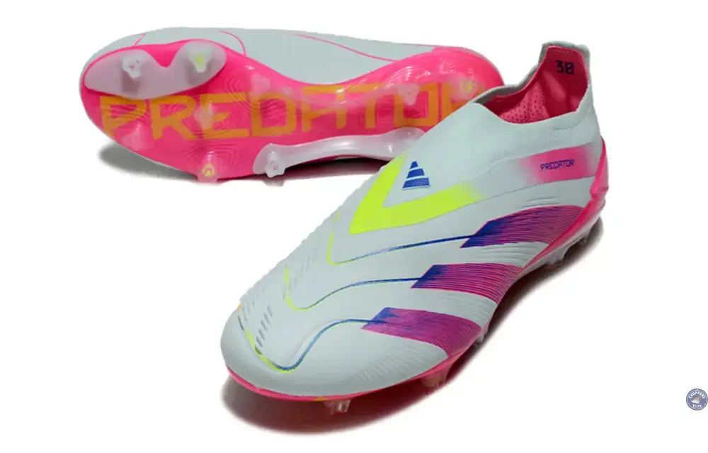 Predator 24 Elite Laceless FG Predstrike - Stellar Icon - Almost Blue/Lucid Pink/Jaune