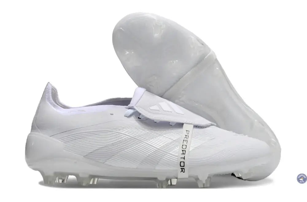 Image of Predator 25 Elite Fold-over Tongue FG Full White - Blanc