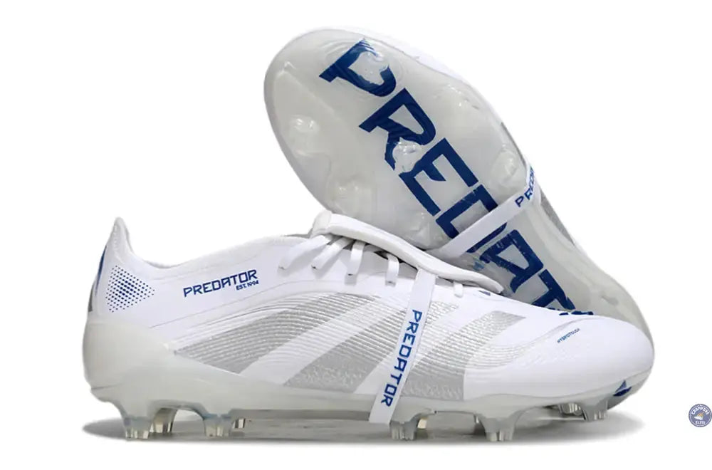 Predator 25 Elite Fold-over Tongue FG Polar Victory - Blanc/Argenté/Bleu