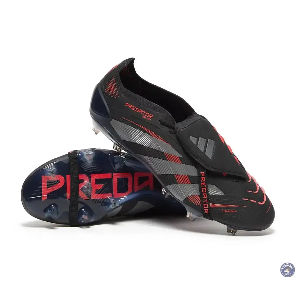 Predator 25 Elite Fold-over Tongue FG Stealth Victory - Black/Grey/Lucid Red 