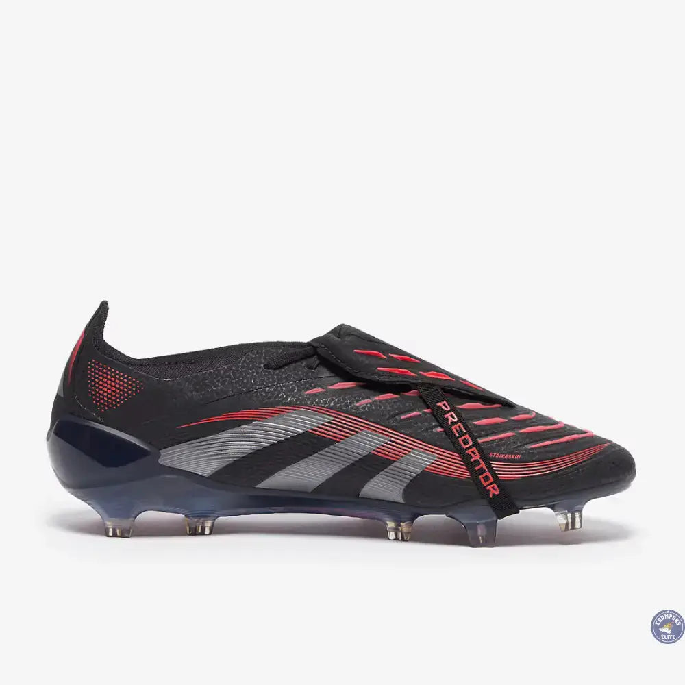 Image of Predator 25 Elite Fold-over Tongue FG Stealth Victory - Noir/Gris/Lucid Red