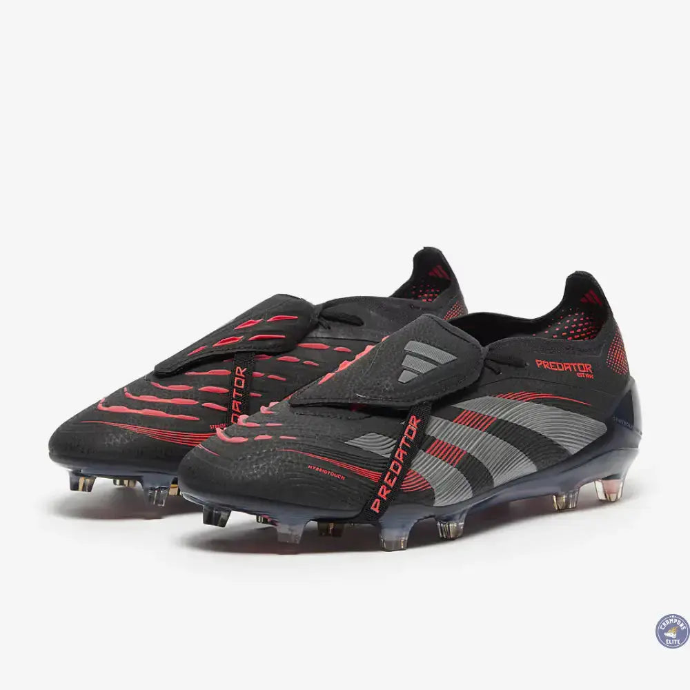 Image of Predator 25 Elite Fold-over Tongue FG Stealth Victory - Noir/Gris/Lucid Red