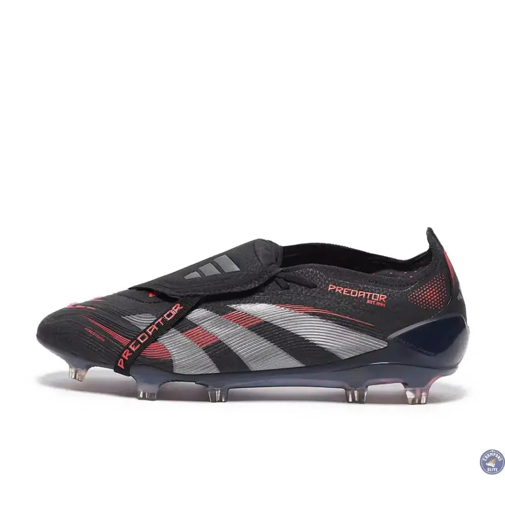 Predator 25 Elite Fold-over Tongue FG Stealth Victory - Black/Grey/Lucid Red 
