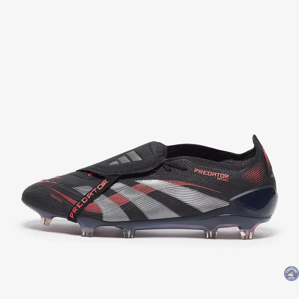 Image of Predator 25 Elite Fold-over Tongue FG Stealth Victory - Noir/Gris/Lucid Red