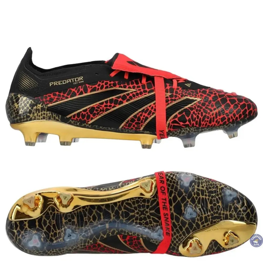 Predator 25 Elite Fold-over Tongue FG Year of the Snake - Lucid Red/Doré/Noir ÉDITION LIMITÉE