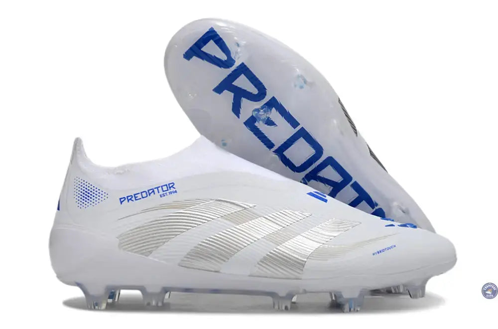 Image of Predator 25 Elite Laceless FG Polar Victory - Blanc/Argenté/Bleu
